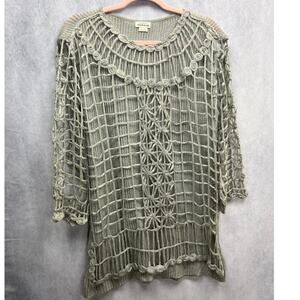 Vintage Y2K Misook Gray Textured Knit Pullover Sweater One Size Fits All